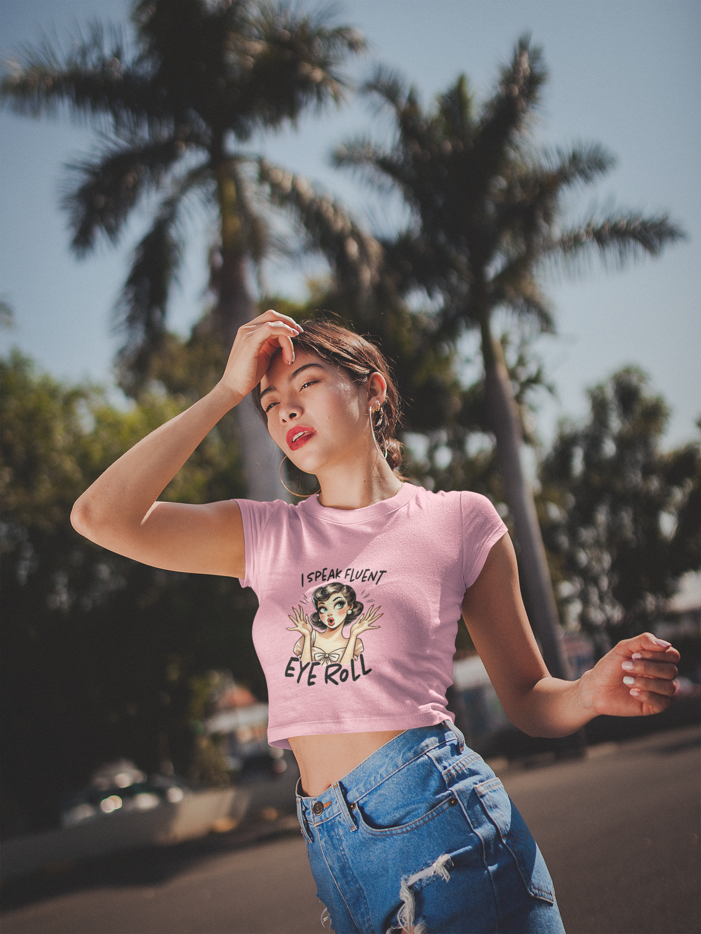 Fluent Eye Roll Crop Tee