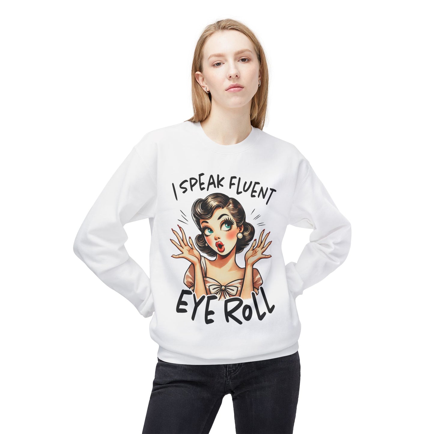 Fluent Eyeroll Softstyle Fleece Crewneck Sweatshirt