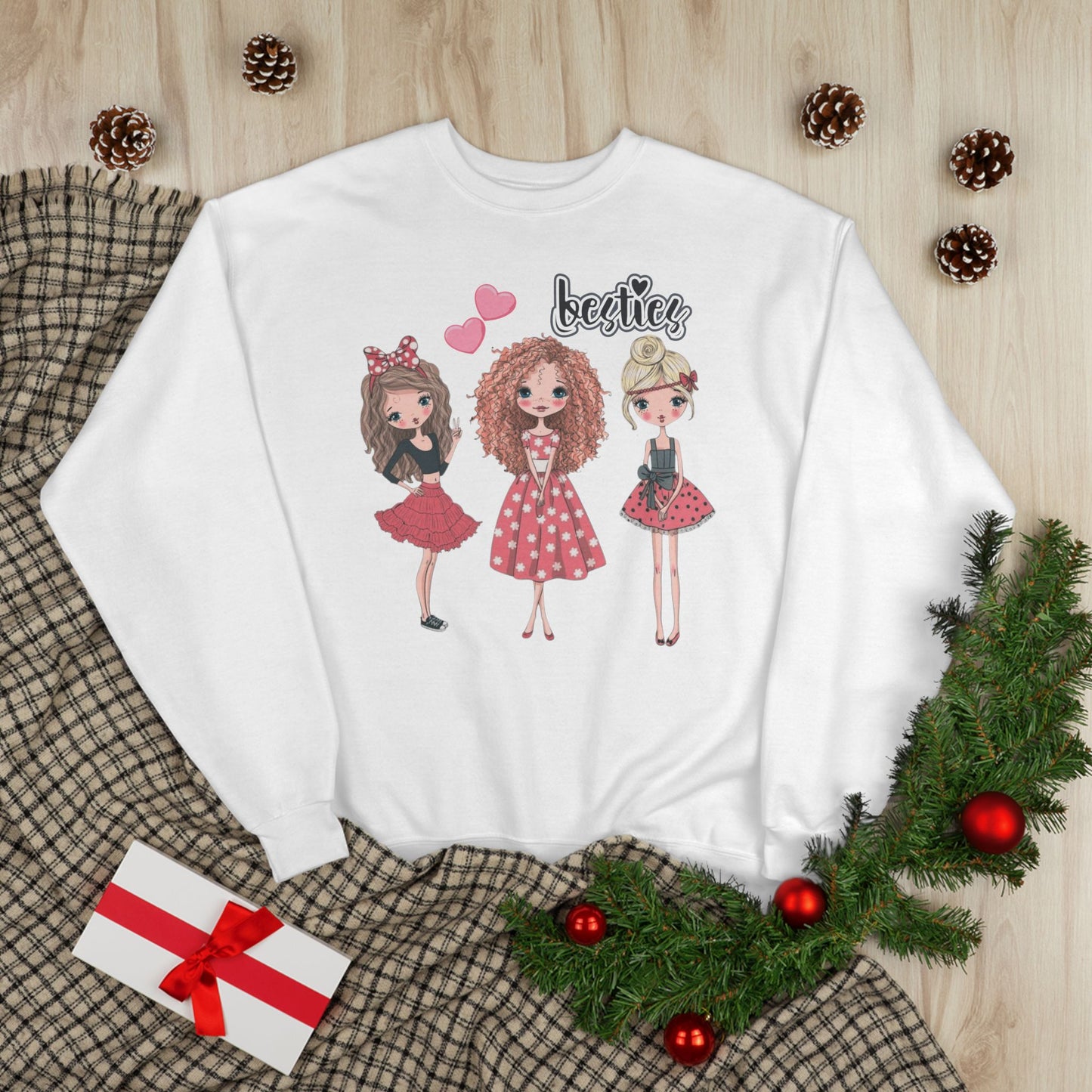 Girl Besties Valentine Crewneck Sweatshirt