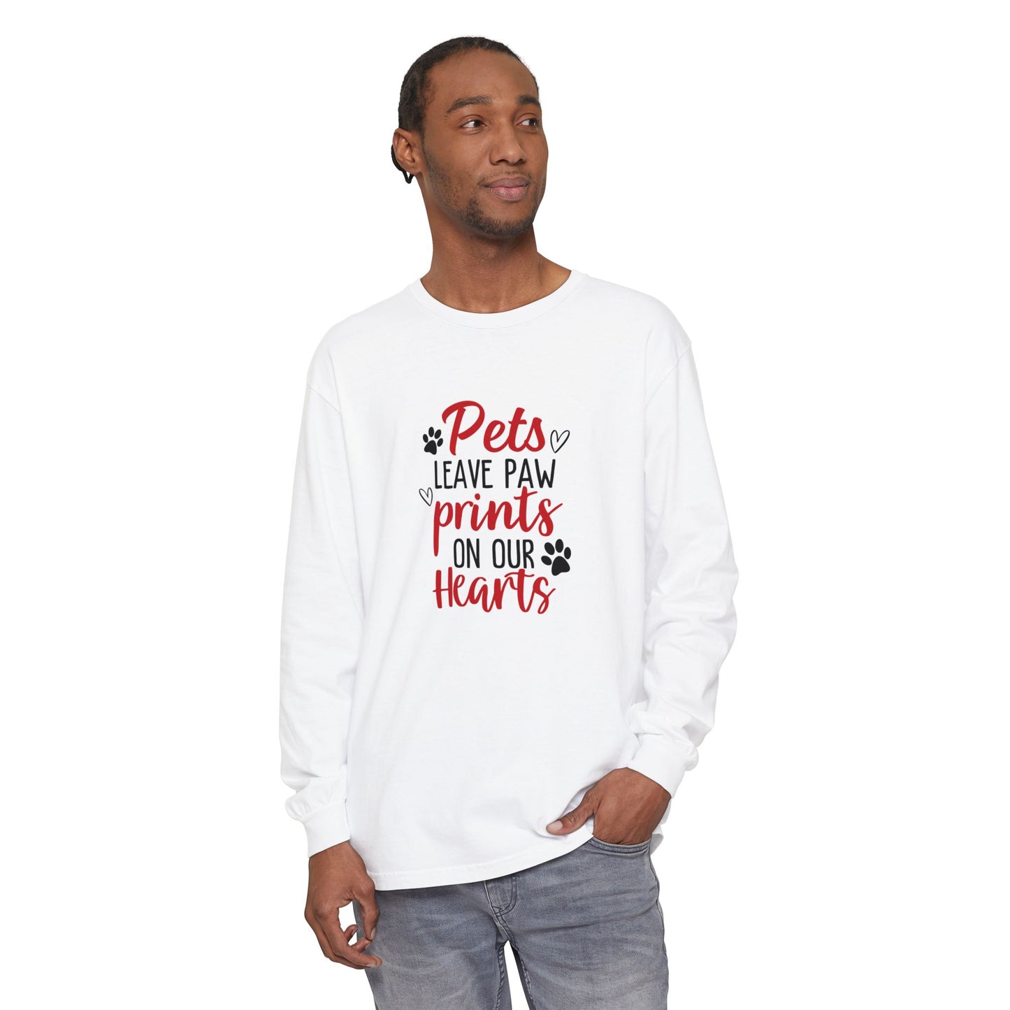Pets Leave Paw Prints Long Sleeve T-Shirt