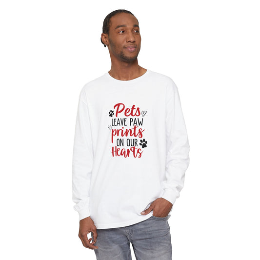 Pets Leave Paw Prints Long Sleeve T-Shirt