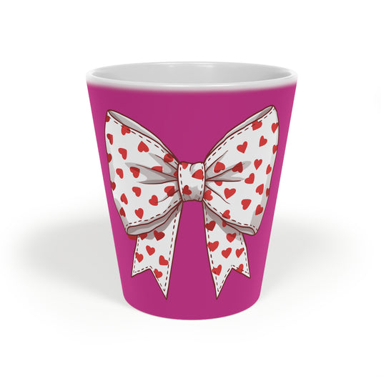 Pink Heart Bow Latte Mug