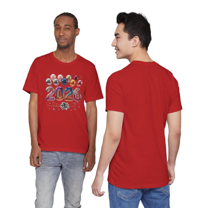 2026 Celebration T-Shirt — Festive Balloon New Year Tee