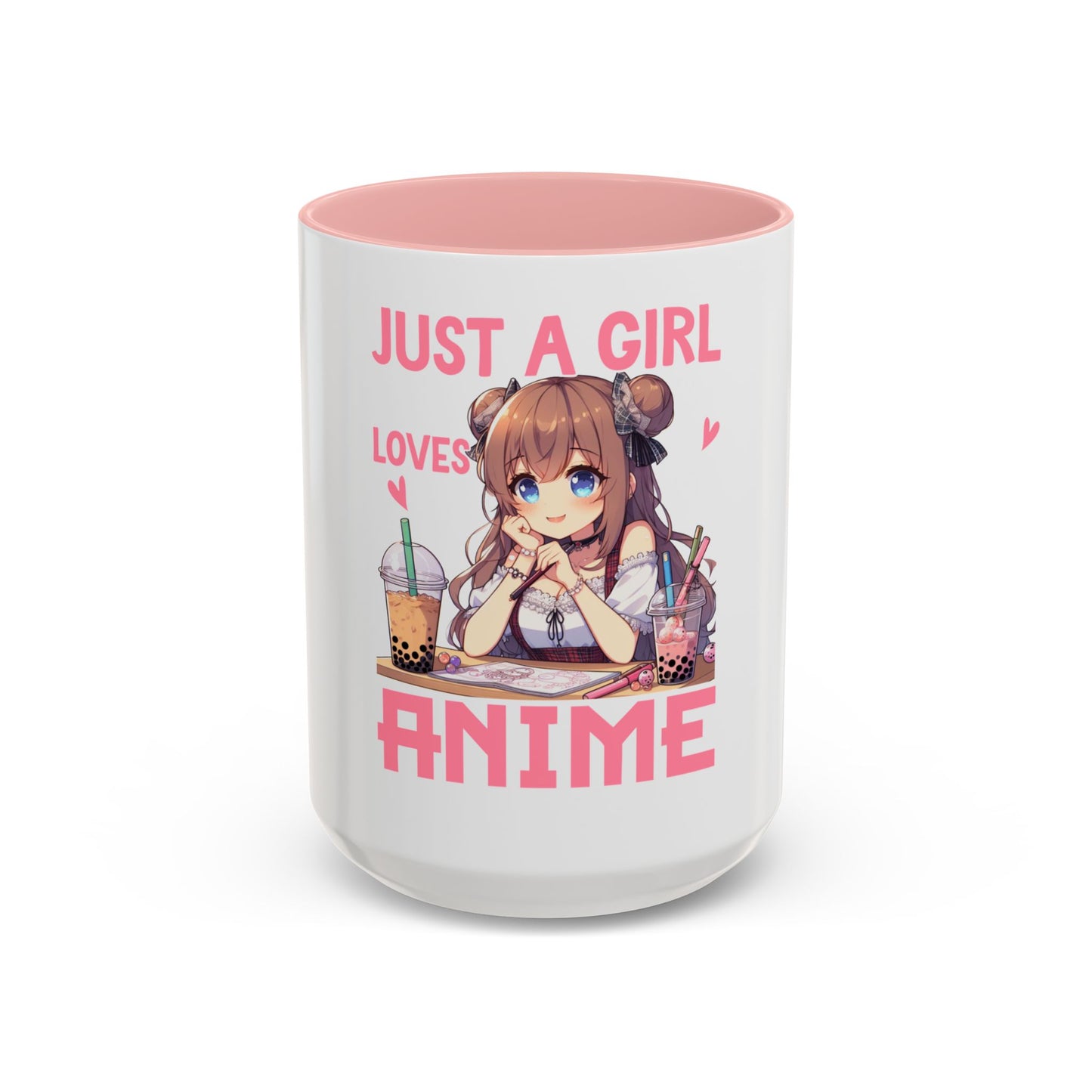 Just A Girl Loves Anime Accent Coffee Mug