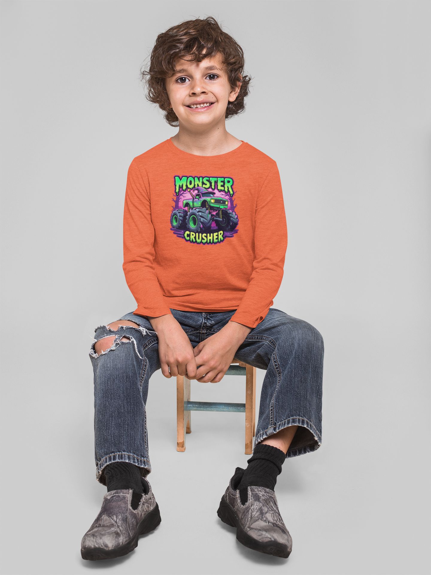 Monster Crusher Boy Long Sleeve Tee