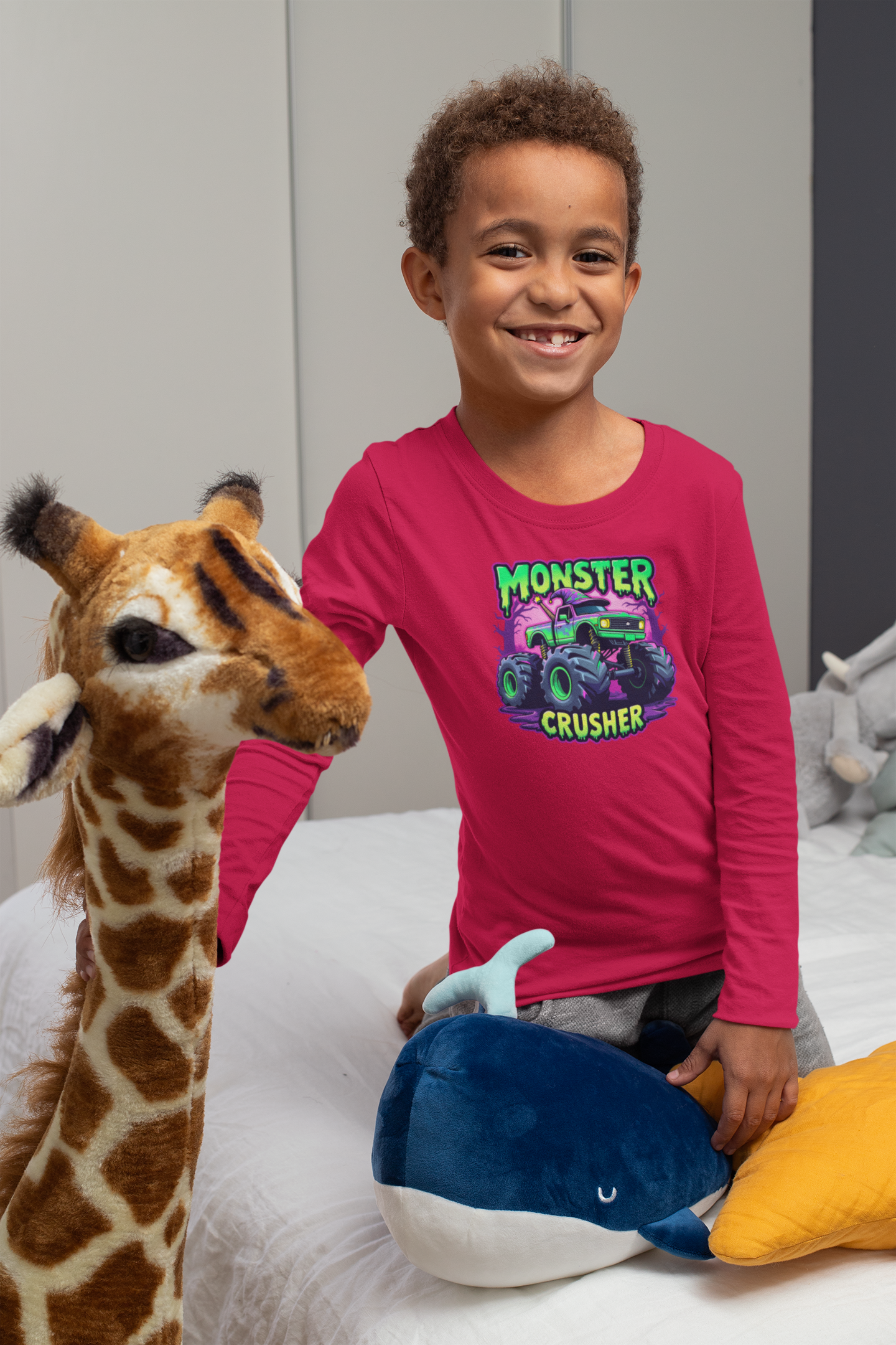 Monster Crusher Boy Long Sleeve Tee