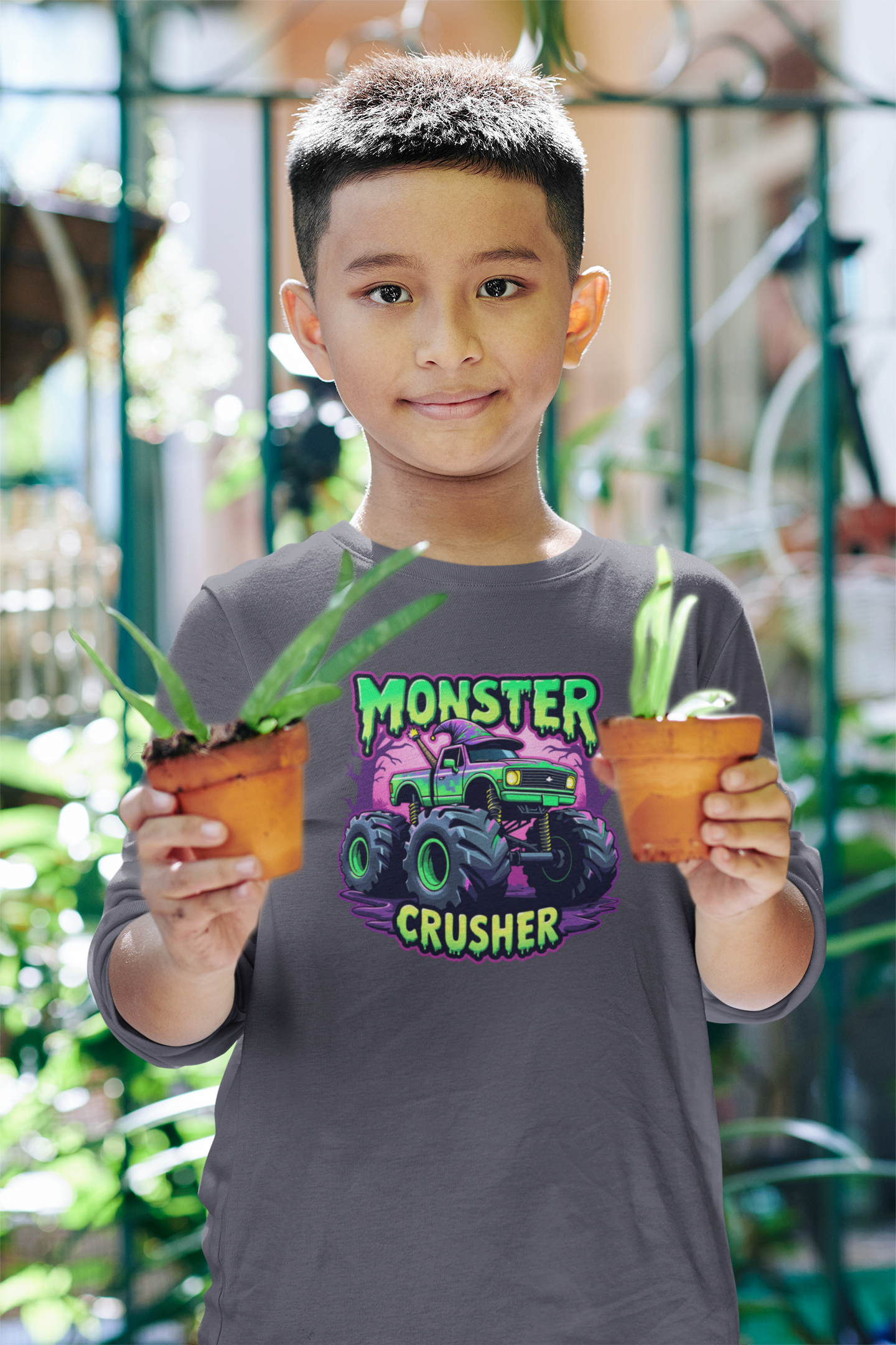 Monster Crusher Boy Long Sleeve Tee