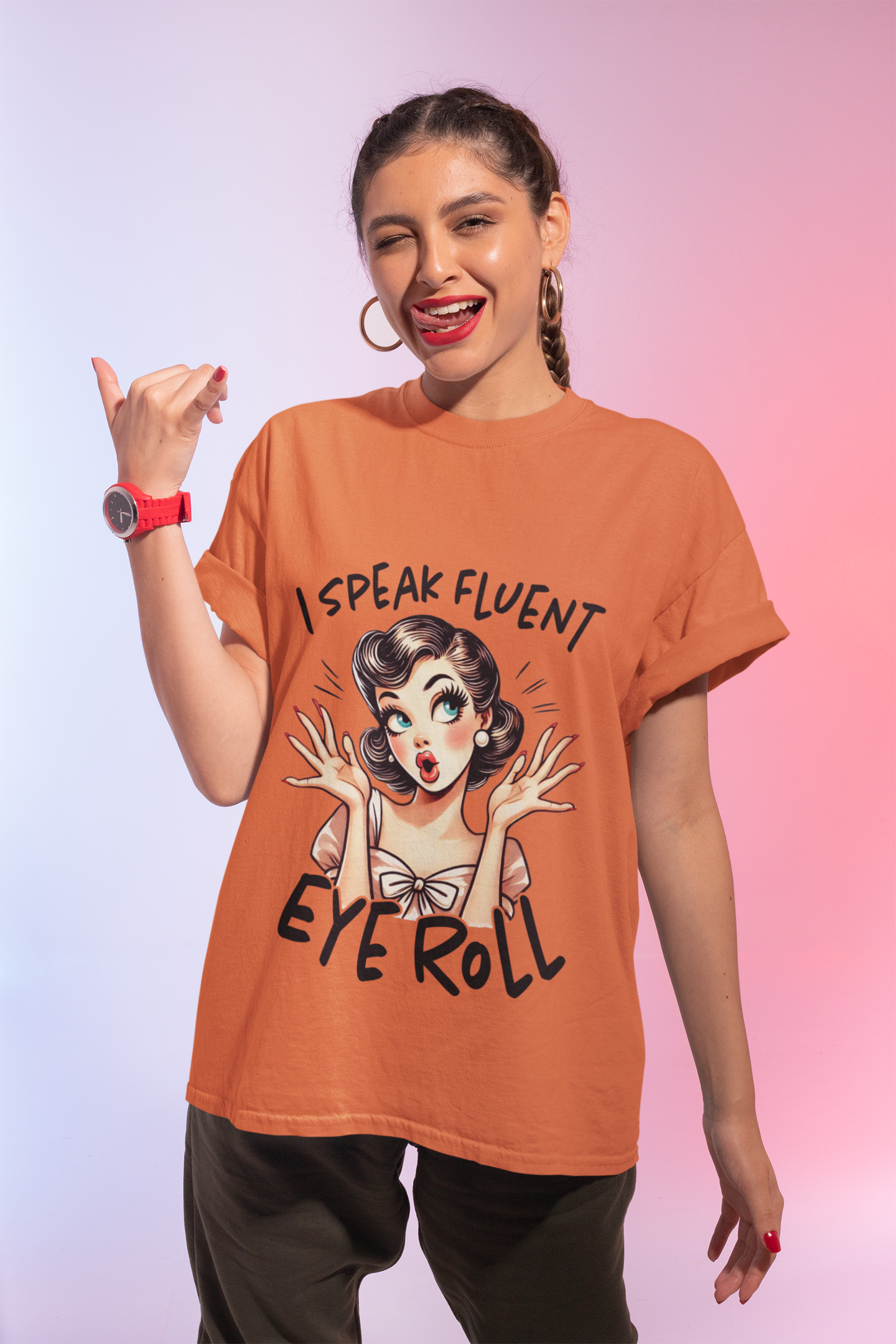 Fluent Eye Roll Graphic Tee for Women
