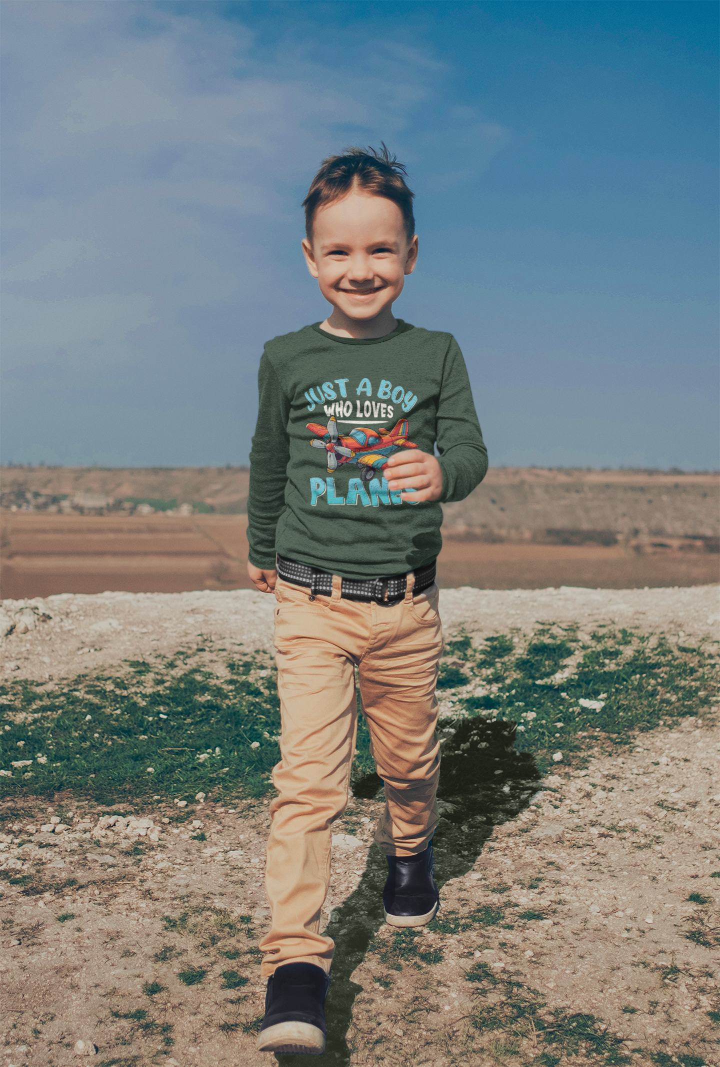 Just a Boy Who Loves Planes Long Sleeve Tee