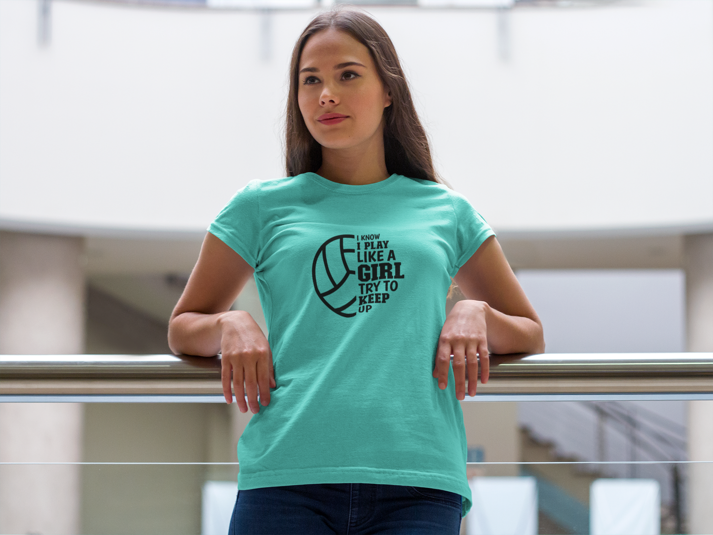 Play Like a Girl Keep Up Volleyball Tee