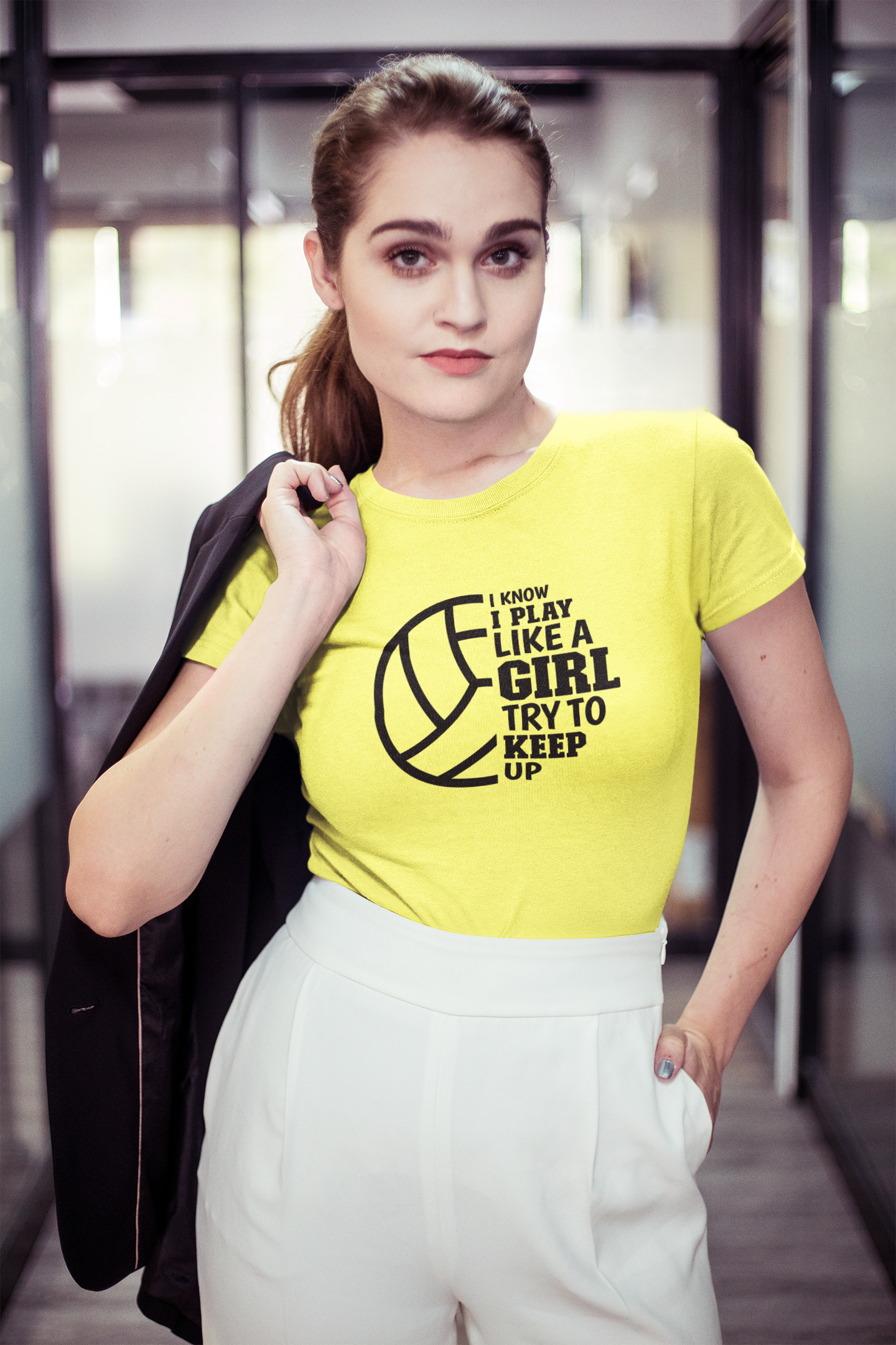 Play Like a Girl Keep Up Volleyball Tee