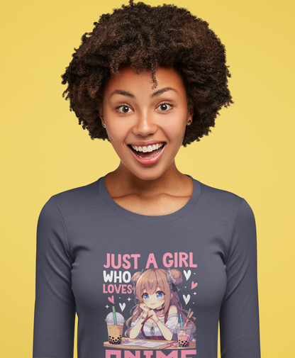 Girl who Loved Anime, Bobo Tea & Sketching Long Sleeve Tee