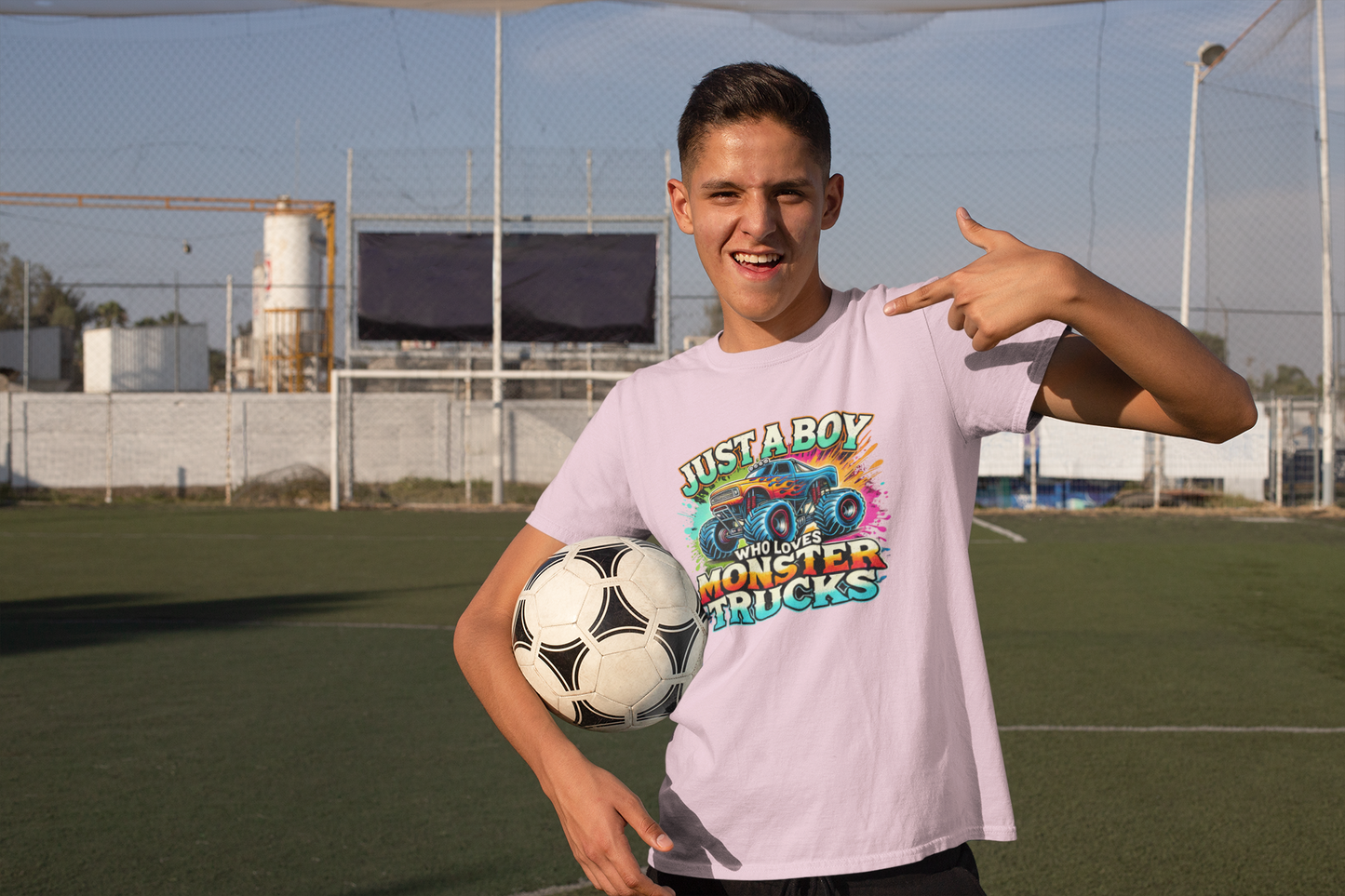 Boy Who Loves Monster Trucks Boy Tee