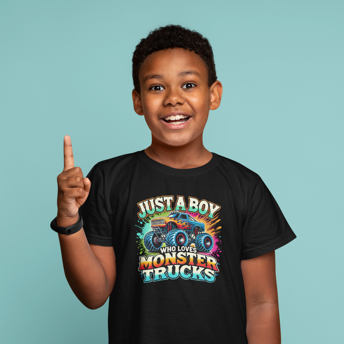 Boy Who Loves Monster Trucks Boy Tee