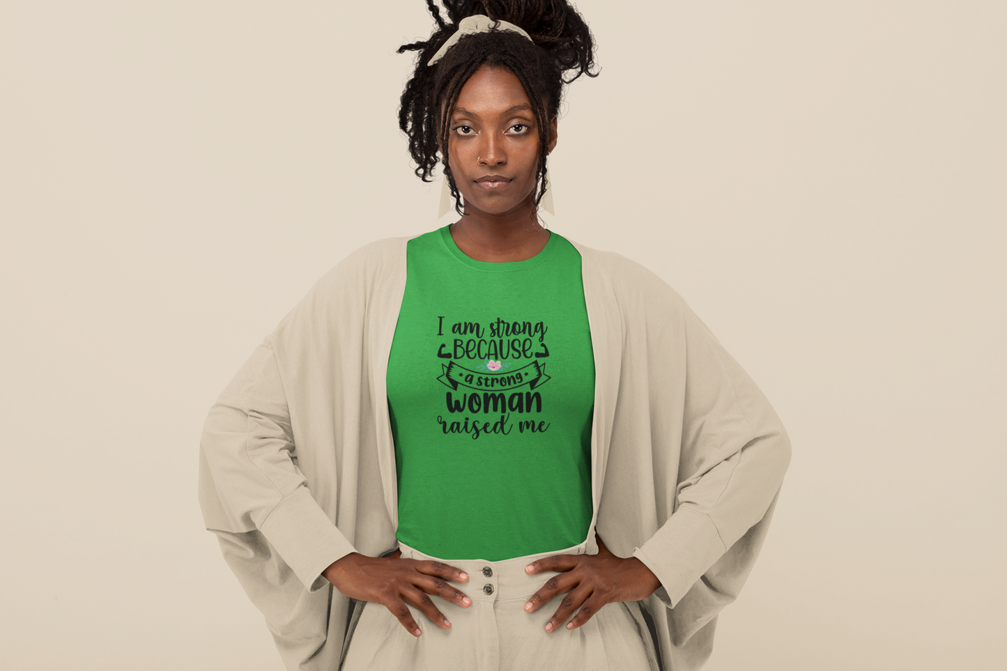 Raised by Strong woman Women's Cotton Tee