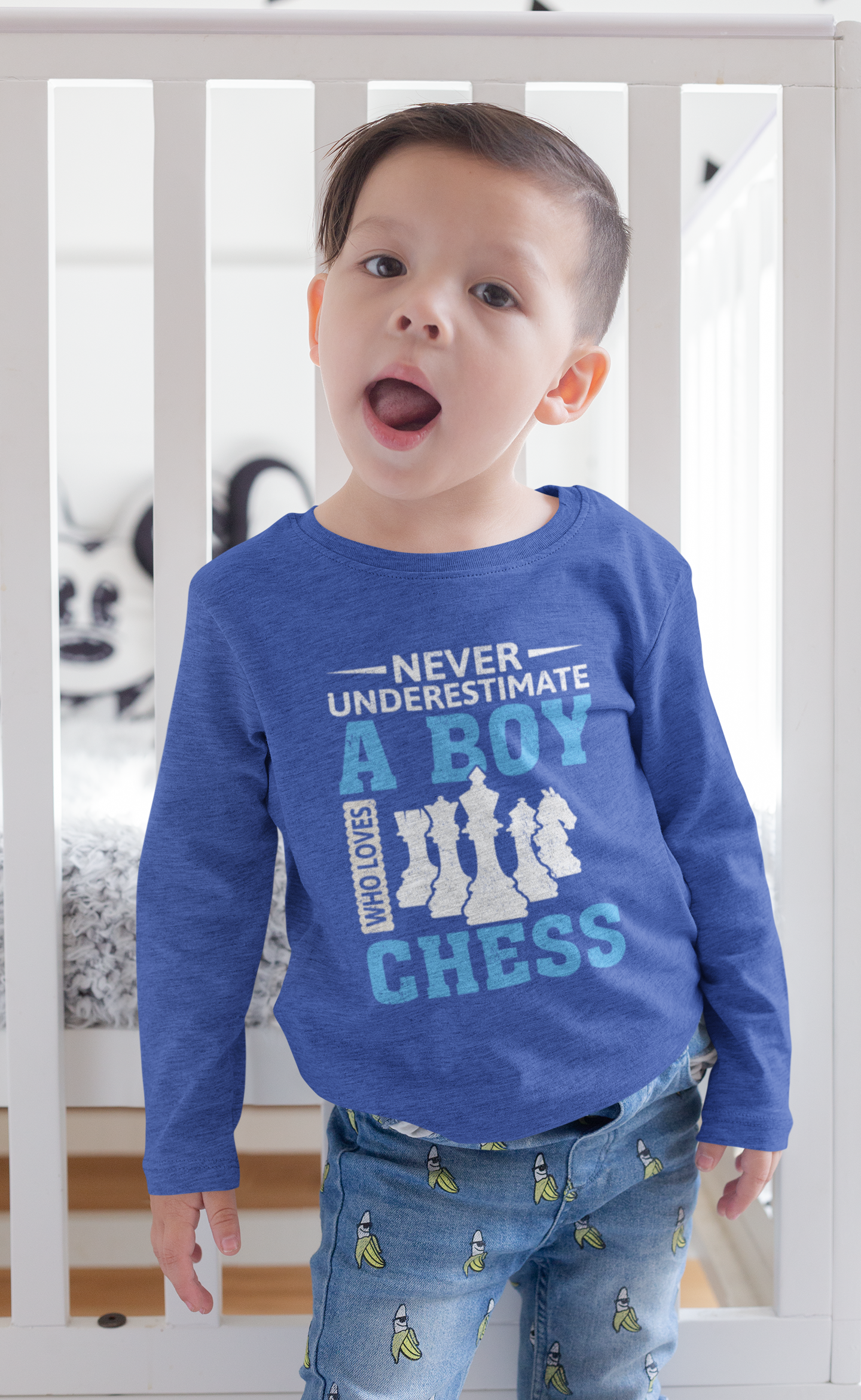 Boy Who Loves Chess Long Sleeve Tee