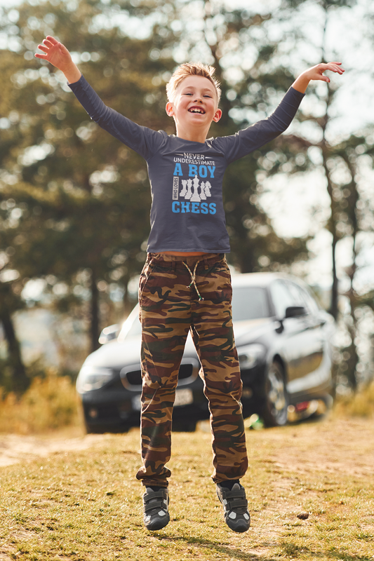 Boy Who Loves Chess Long Sleeve Tee