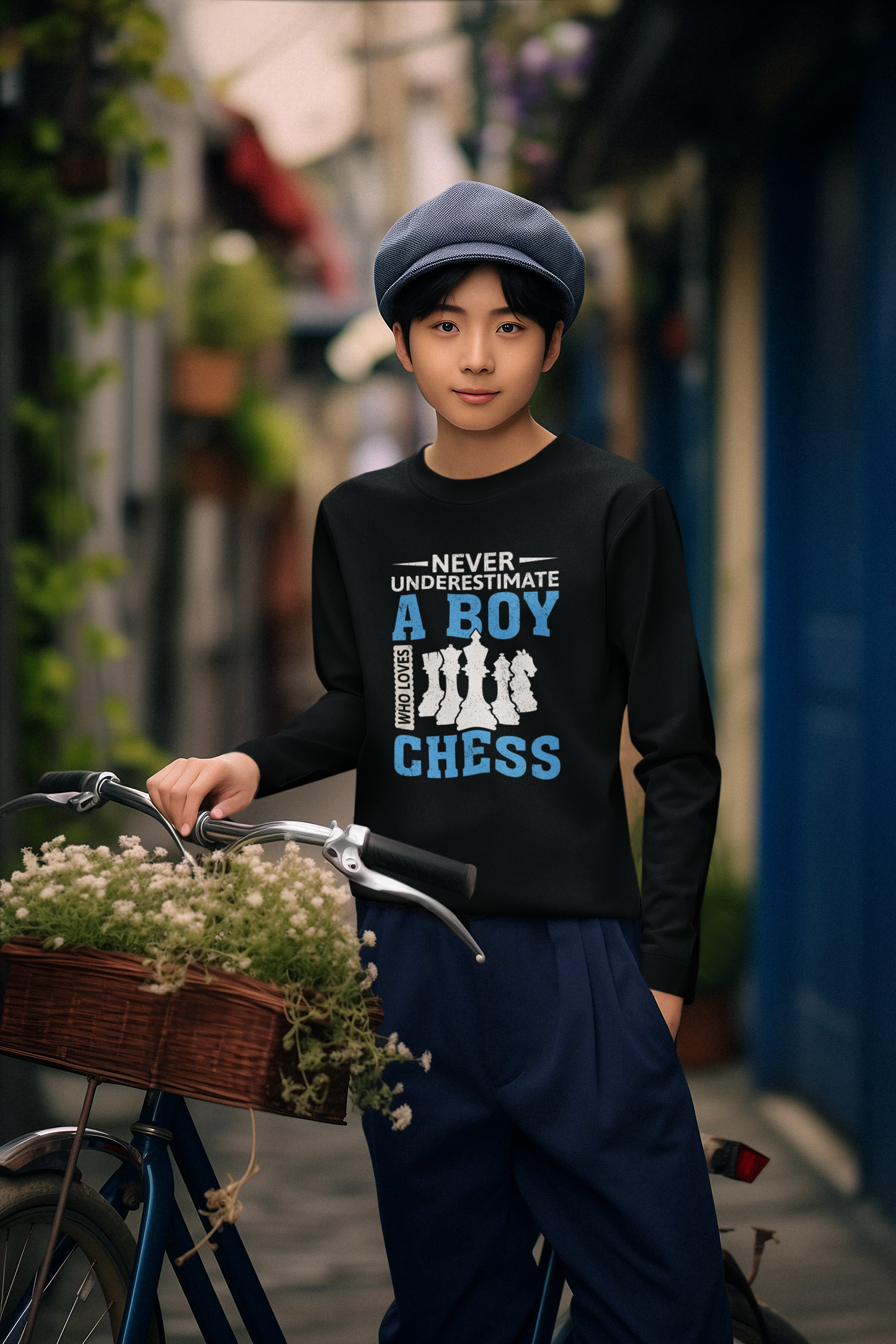 Boy Who Loves Chess Long Sleeve Tee