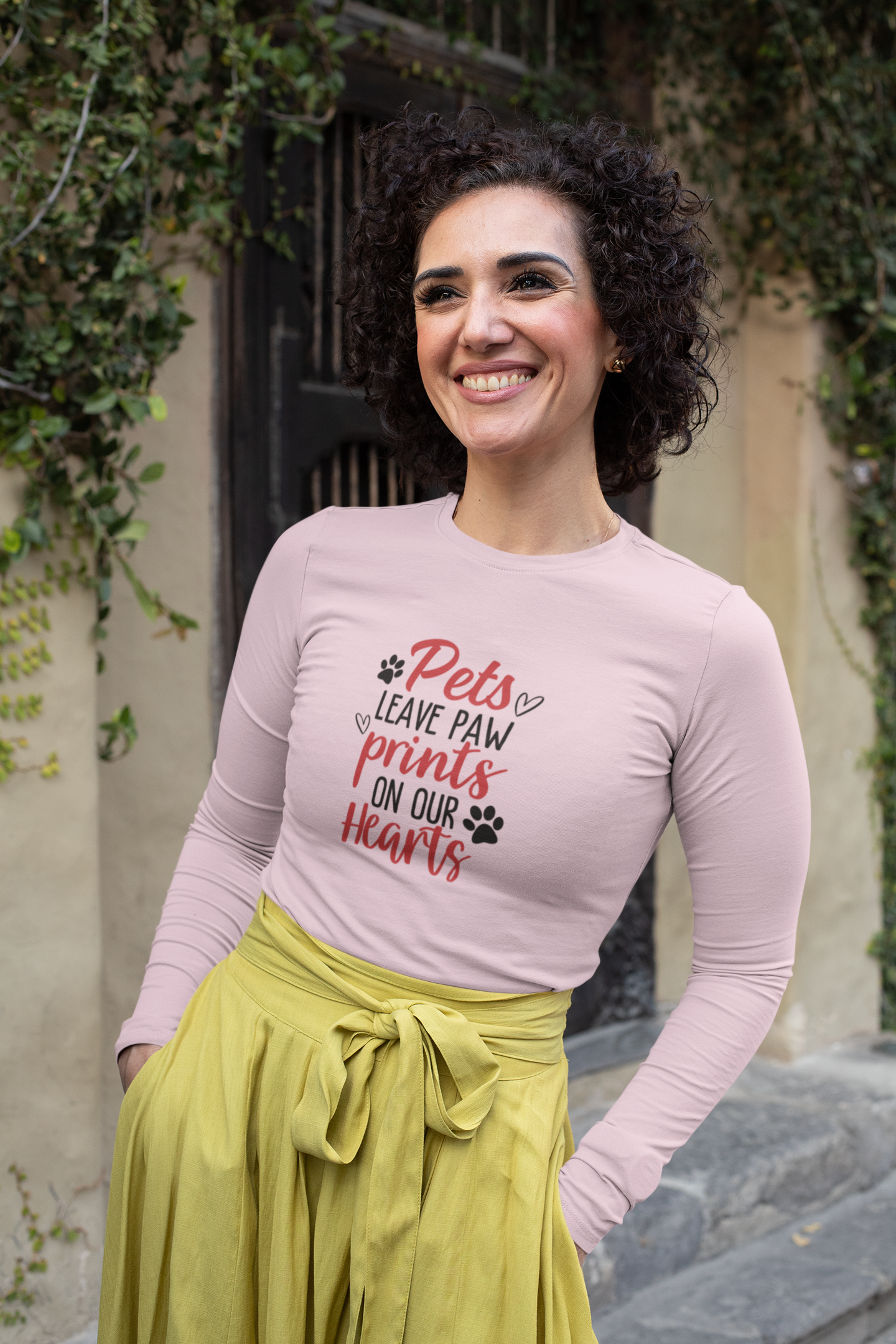 Pets Leave Paw Prints Long Sleeve T-Shirt