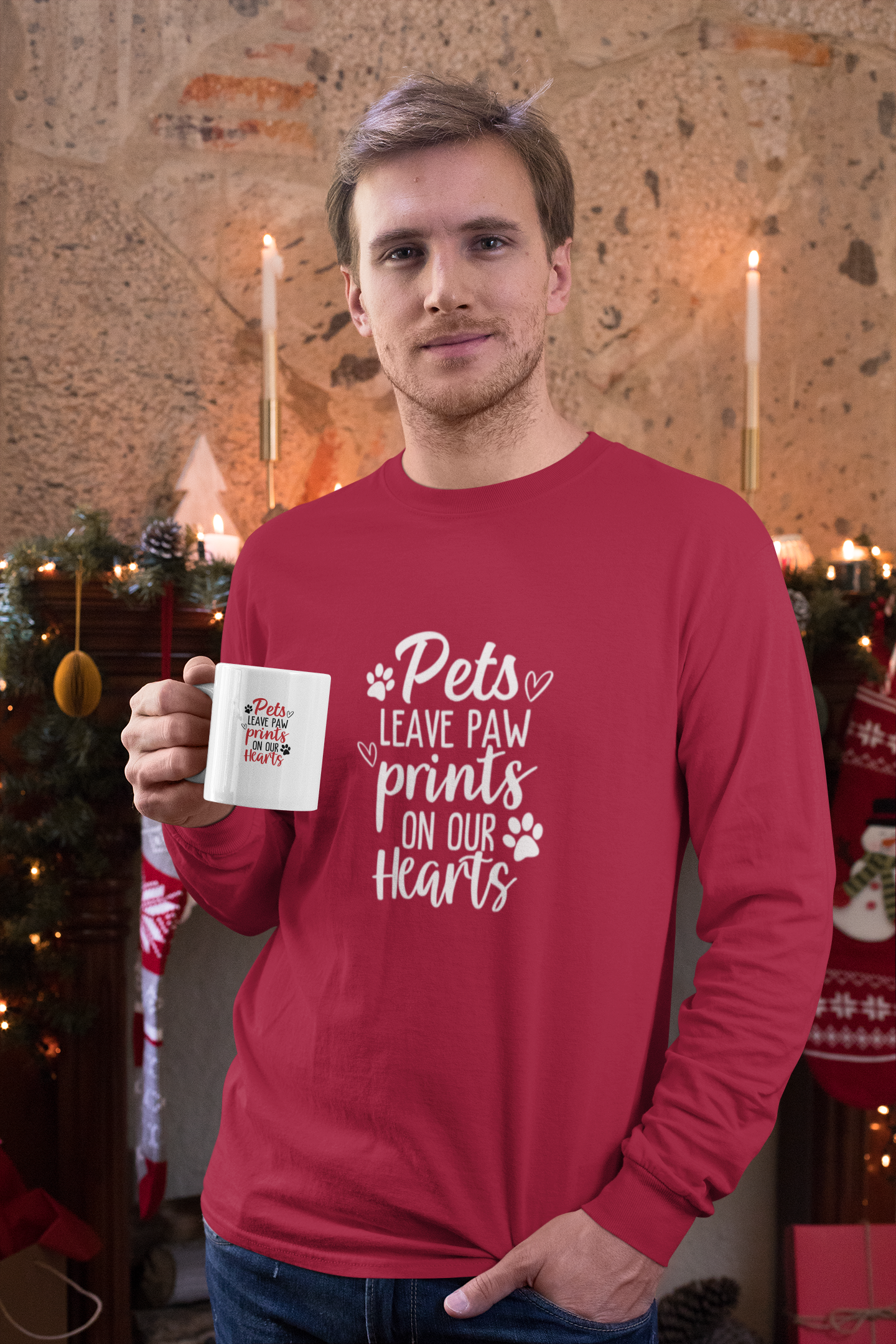 Pets Leave Paw Prints Long Sleeve T-Shirt