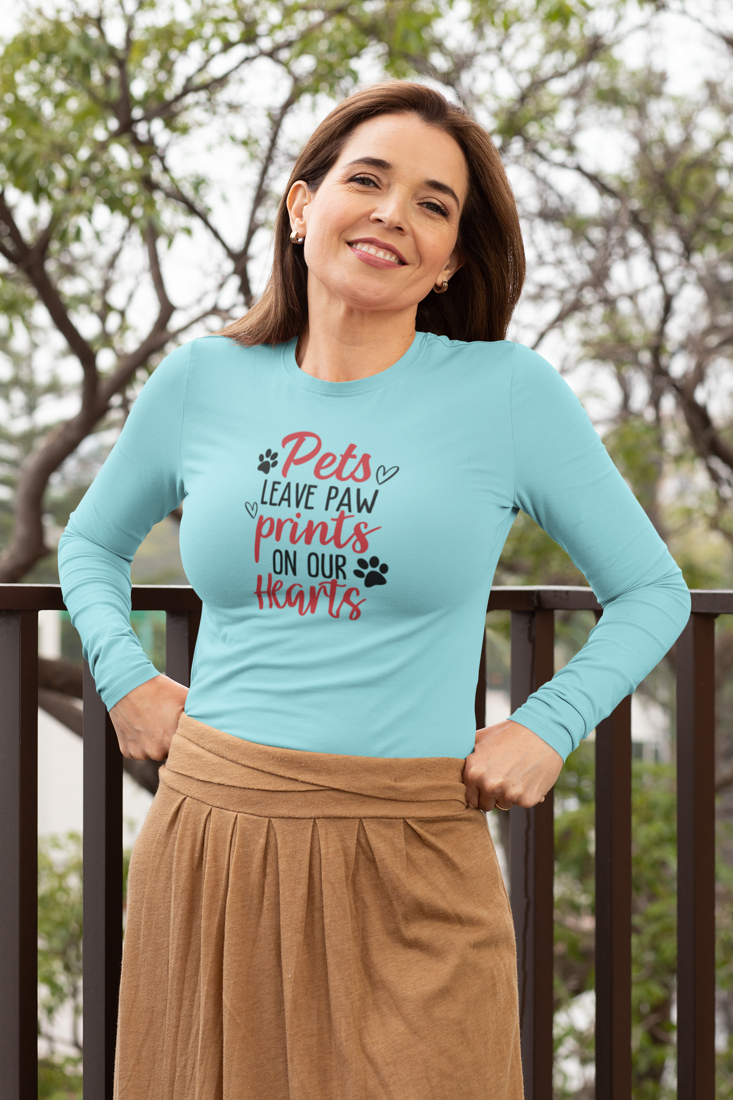 Pets Leave Paw Prints Long Sleeve T-Shirt