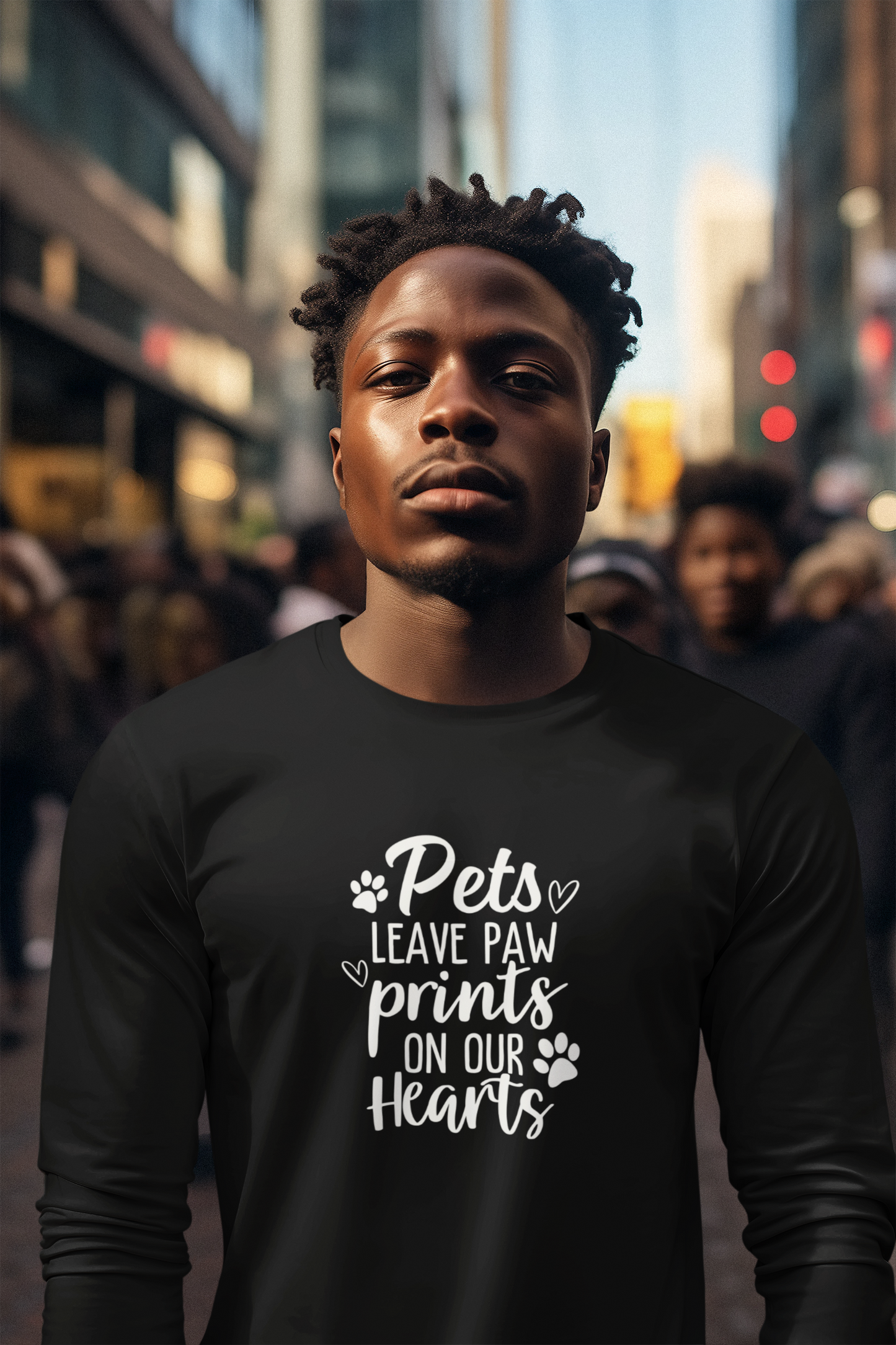 Pets Leave Paw Prints Long Sleeve T-Shirt