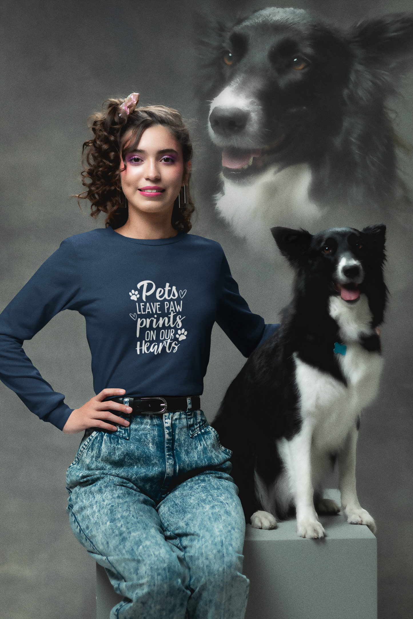 Pets Leave Paw Prints Long Sleeve T-Shirt