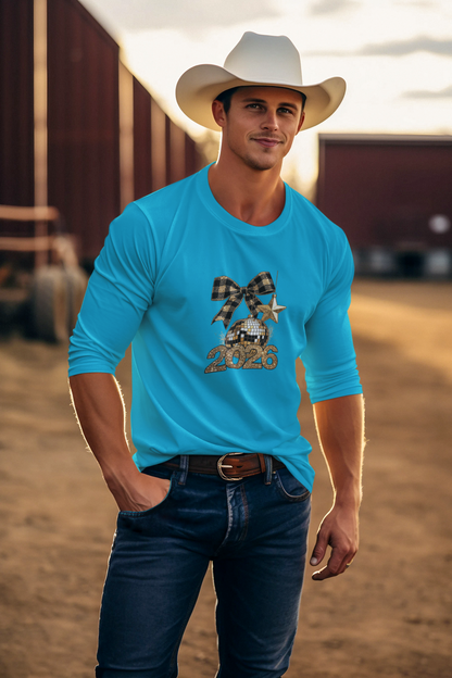 Happy 2026 Bow & Star Long Sleeve Tee