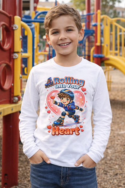 Boys Rolling Into Your Heart Long Sleeve Tee