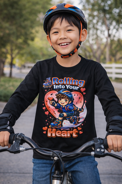 Boys Rolling Into Your Heart Long Sleeve Tee