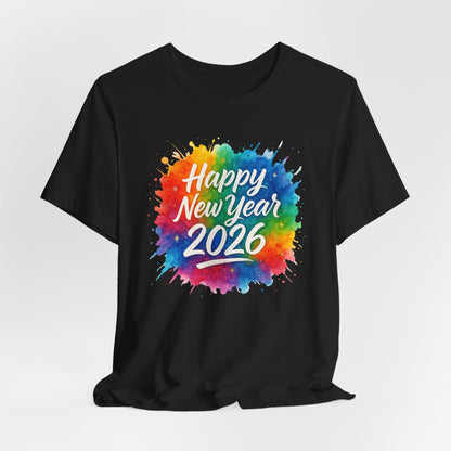 Watercolor Splash Happy New Year 2026 T-Shir