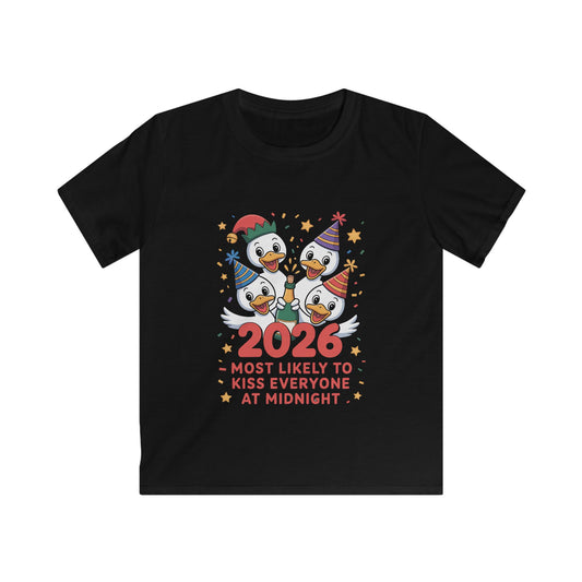 Cute Duck New Year Kids Tee — “New Year, New Toppings!”