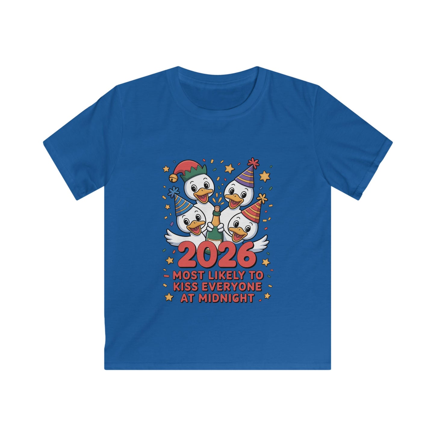 Cute Duck New Year Kids Tee — “New Year, New Toppings!”