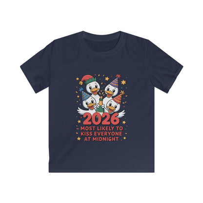 Cute Duck New Year Kids Tee — “New Year, New Toppings!”