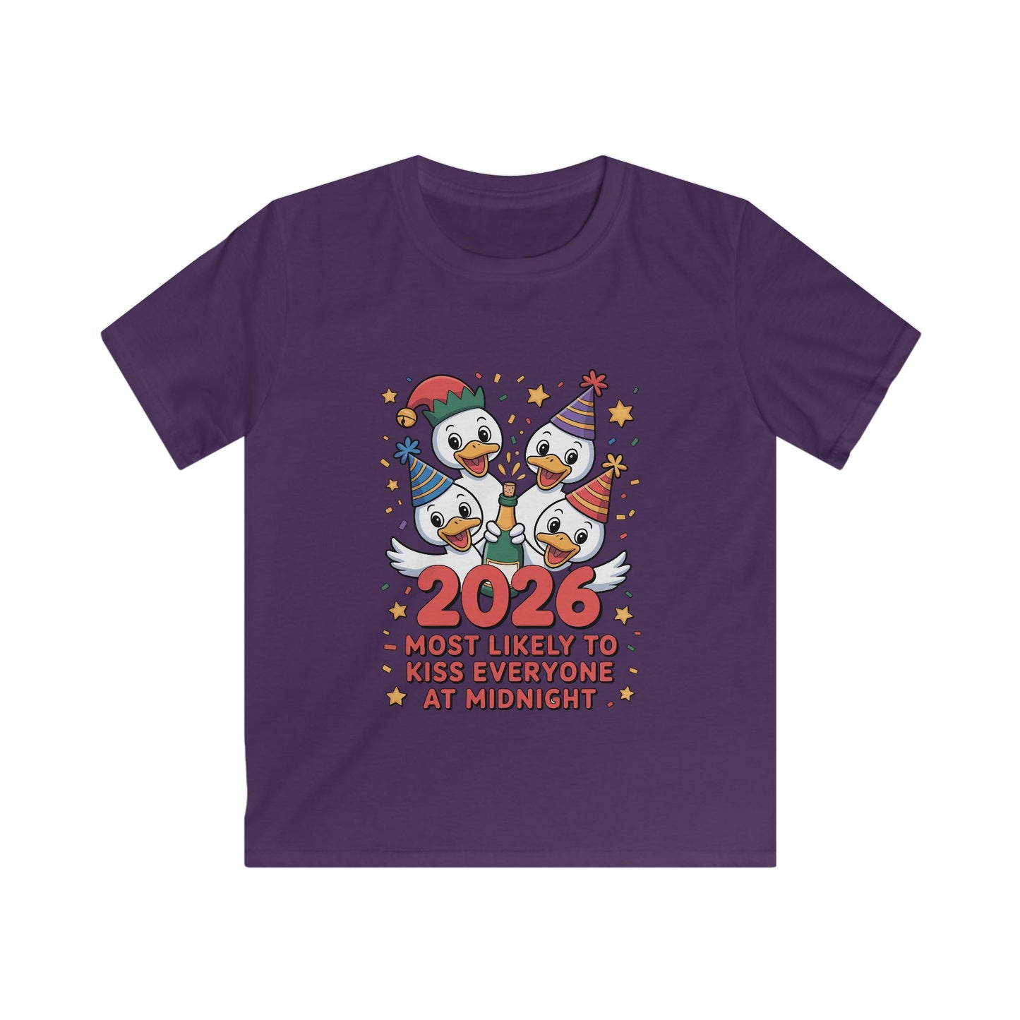 Cute Duck New Year Kids Tee — “New Year, New Toppings!”