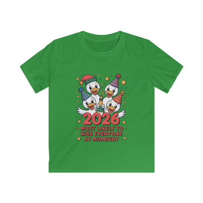 Cute Duck New Year Kids Tee — “New Year, New Toppings!”