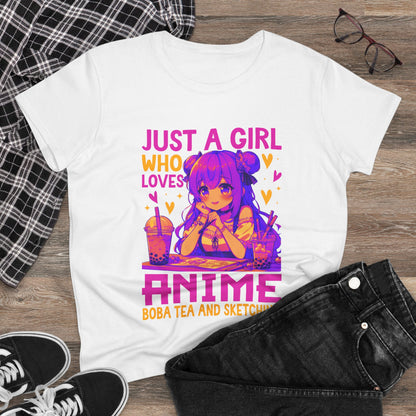 Just a Girl who loves Anime Teen Cotton Tee