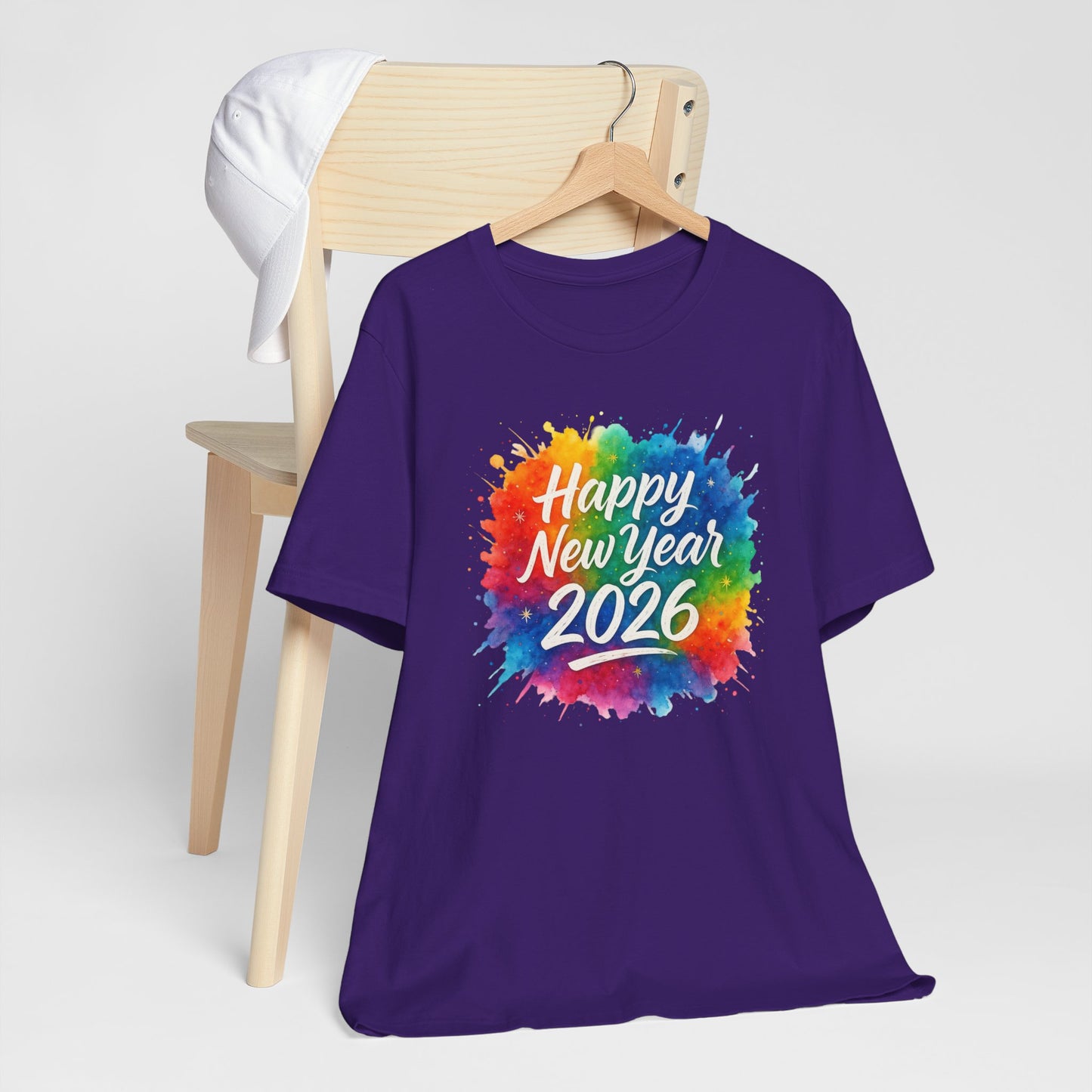 Watercolor Splash Happy New Year 2026 T-Shir