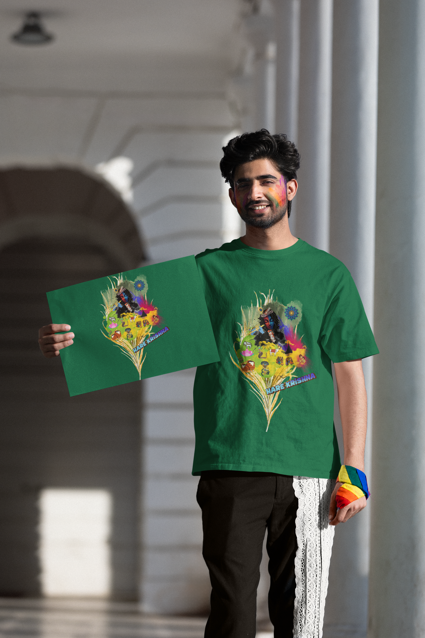 Hare Krishna Unisex Vibrant Graphic Tee