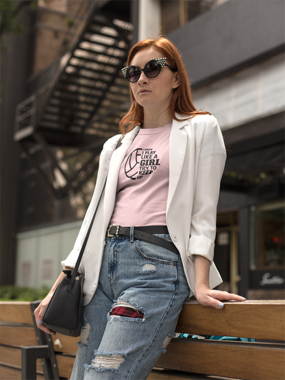 Play Like a Girl Keep Up Volleyball Tee
