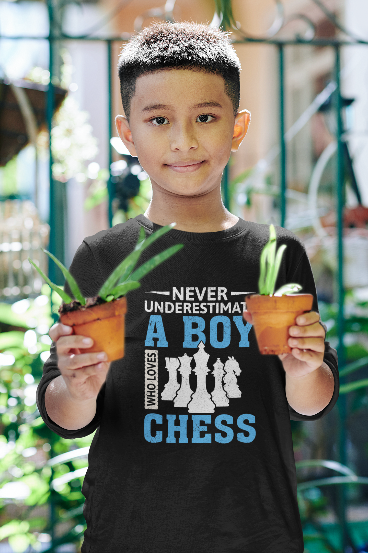 Boy Who Loves Chess Long Sleeve Tee