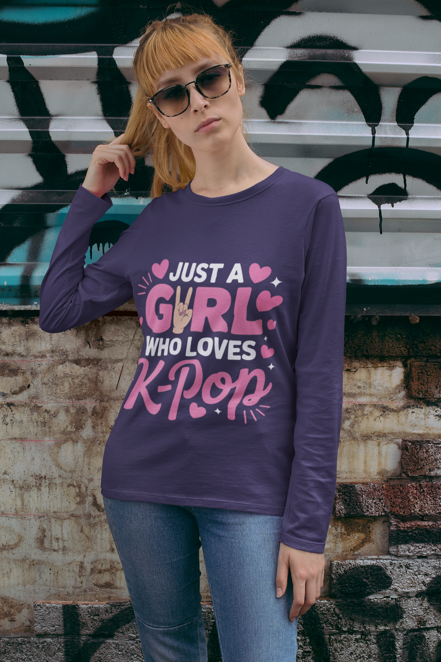 Girl Who Loves K-Pop Long Sleeve Tee