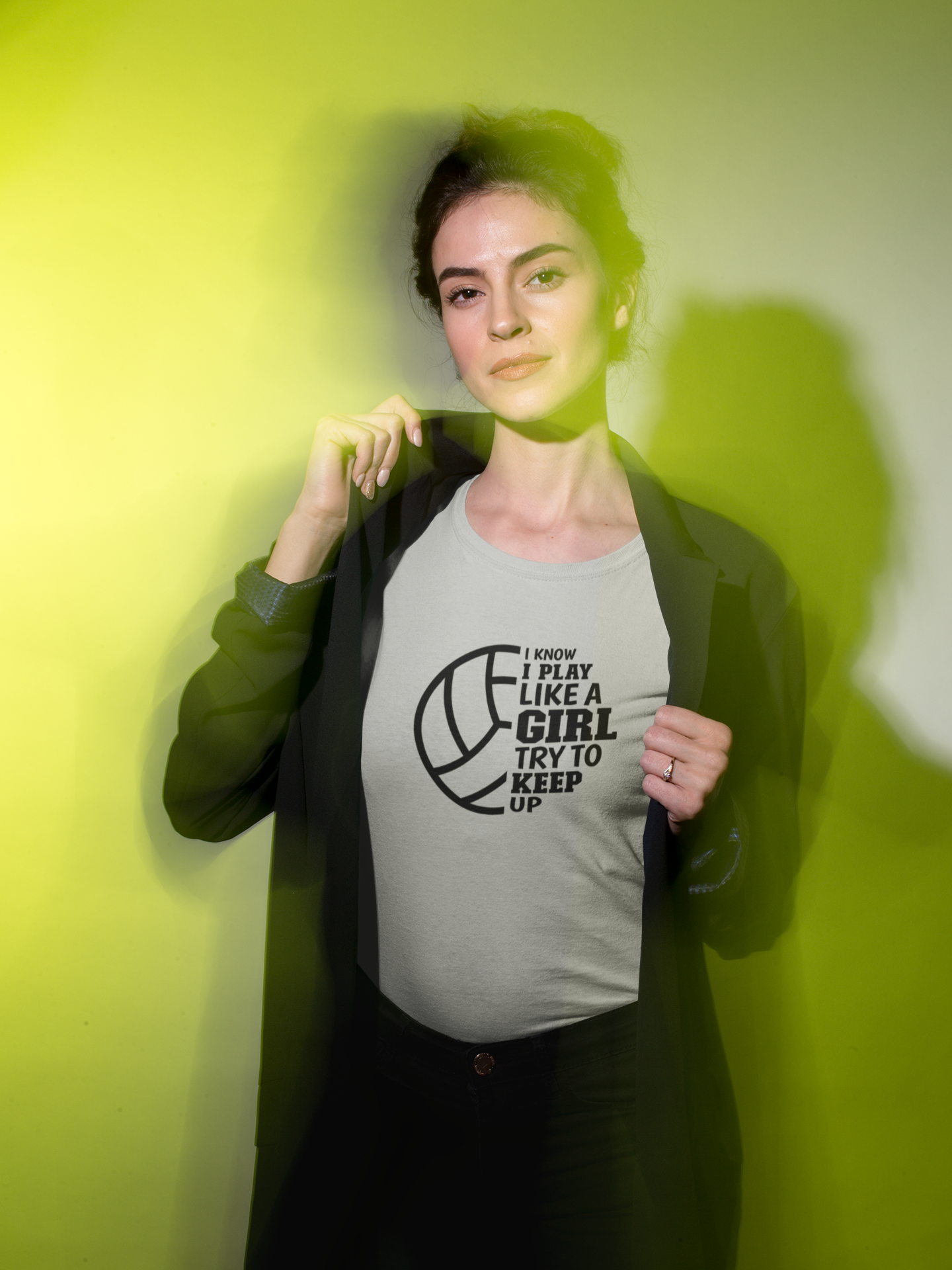 Play Like a Girl Keep Up Volleyball Tee