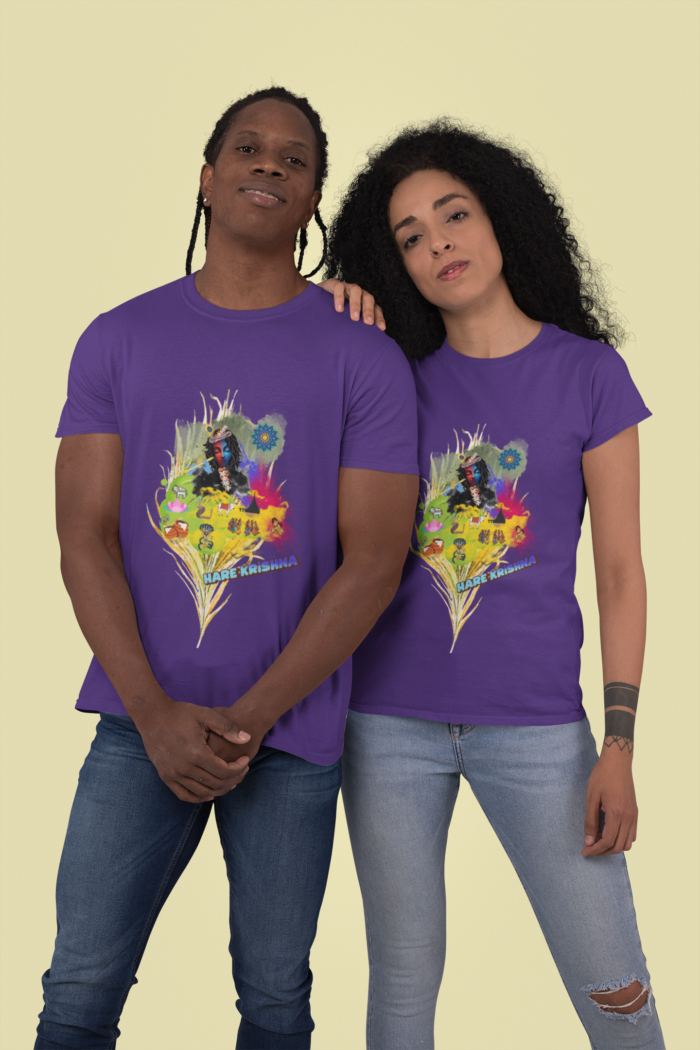 Hare Krishna Unisex Vibrant Graphic Tee